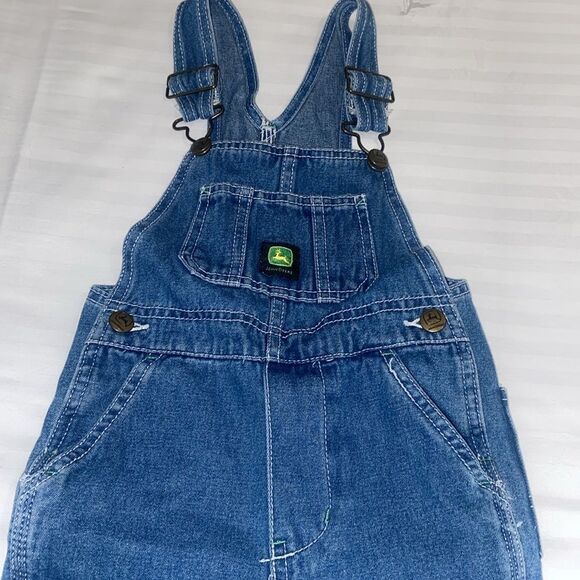 Kids John Deere Blue Denim Overalls size 3T - Picture 1 of 7